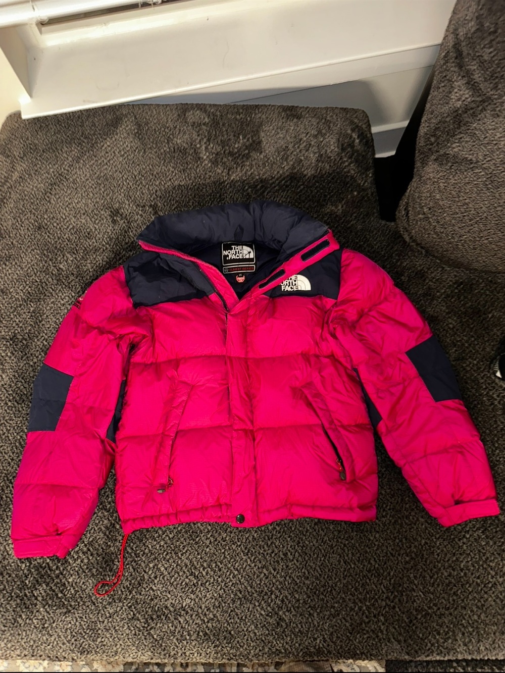 The North Face Bright Pink with Navy Accent Puffer Jacket